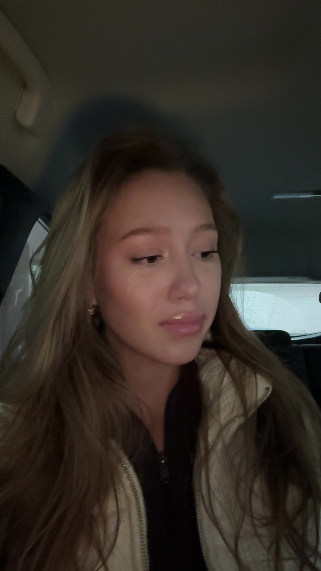 Woman yawns, then playful reaction