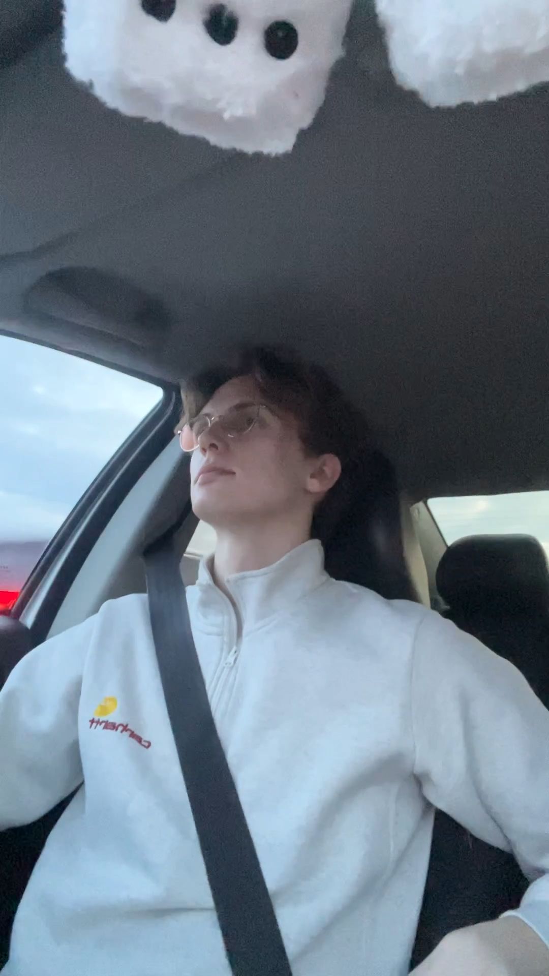 Man Relaxing in Car Passenger Seat