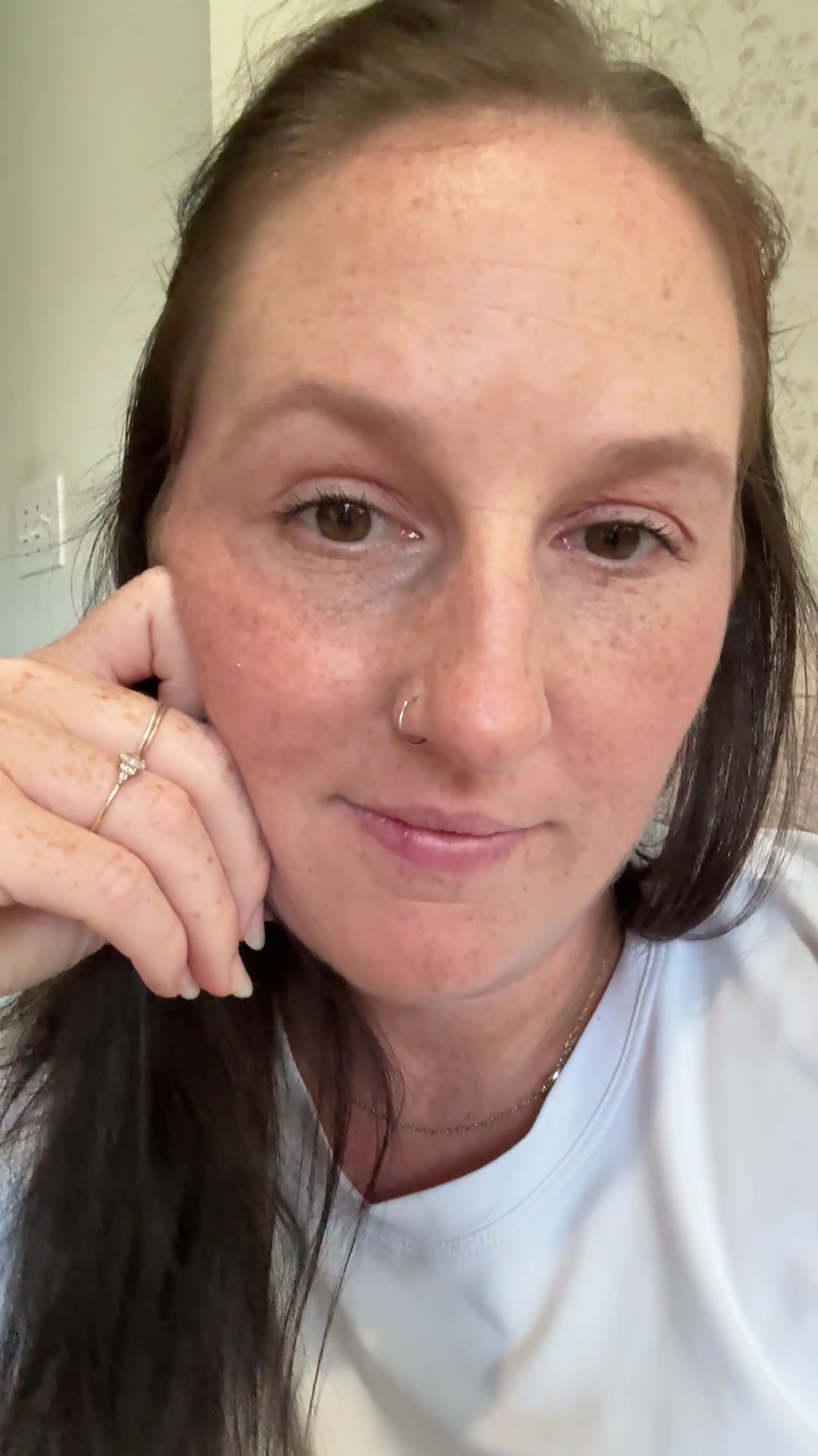 Woman Reacts with Surprise and Delight