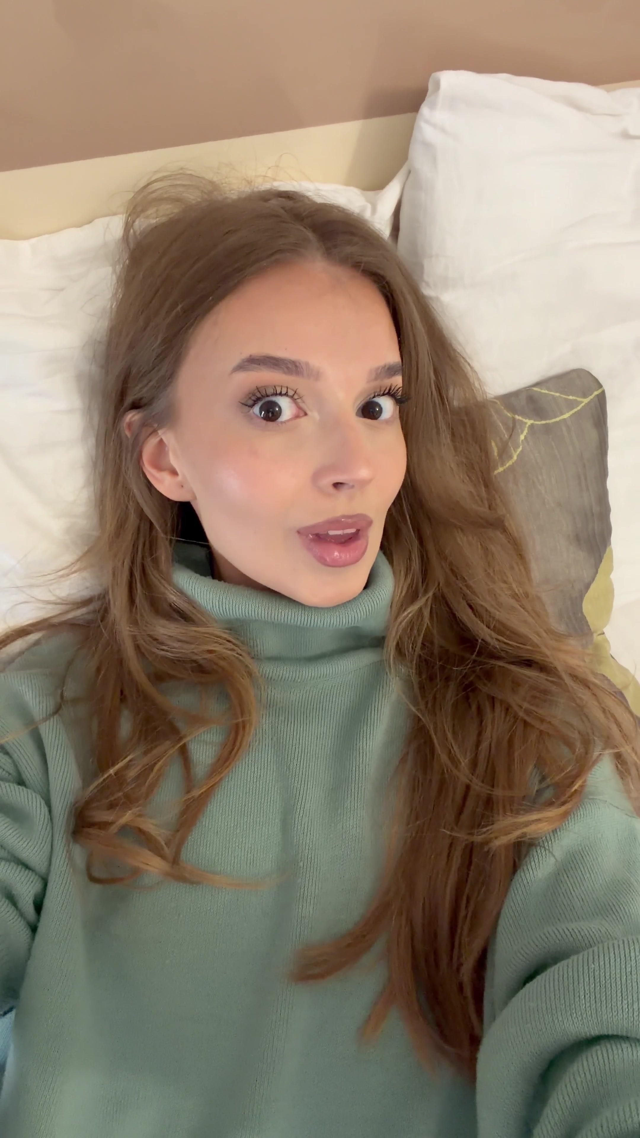 Woman Lying Down Reacting with Shock