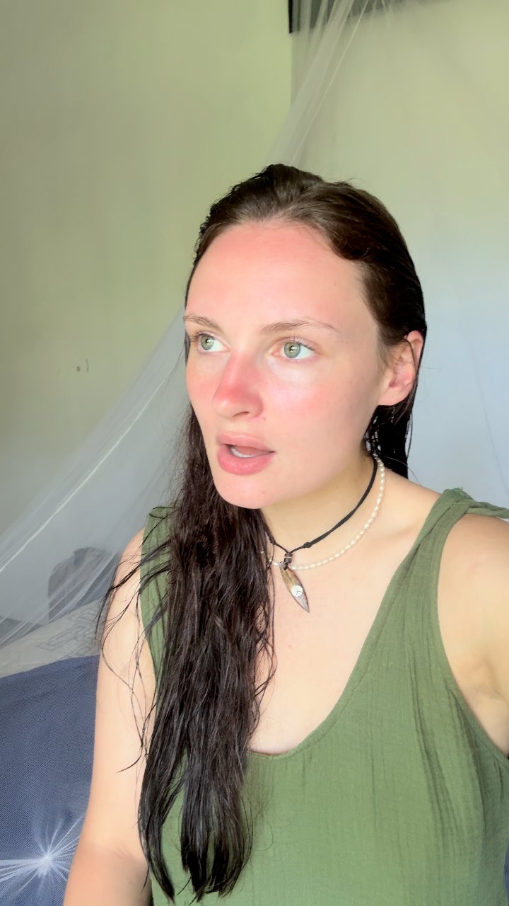 Woman makes funny faces